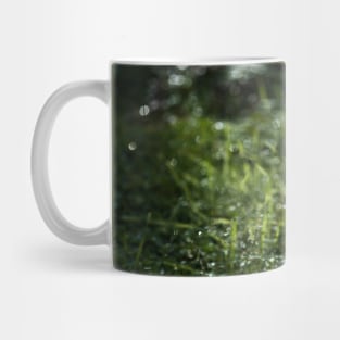 Glowing Green Grass After Rain Drops Fallen Mug